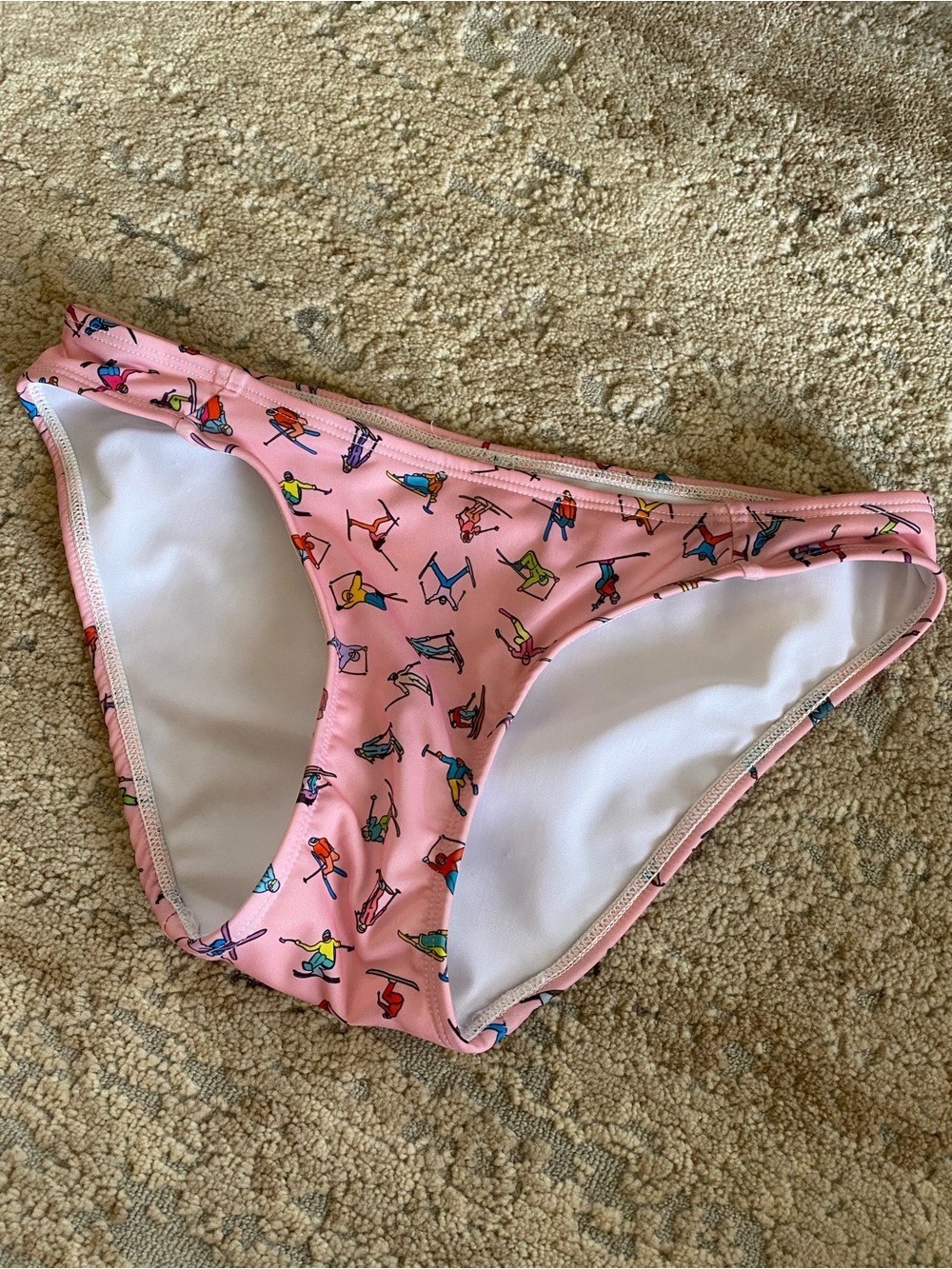 Icelantic Pink Bikini Bottom Playful Skier Print Made in the USA: Small